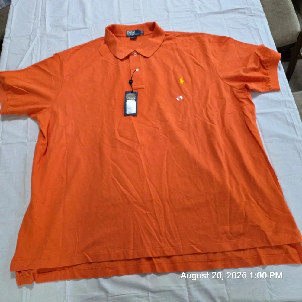 Polo Ralph Lauren Mens 4XB Big Bedford Orange Mesh Polo Shirt NWT 4355196 BT
